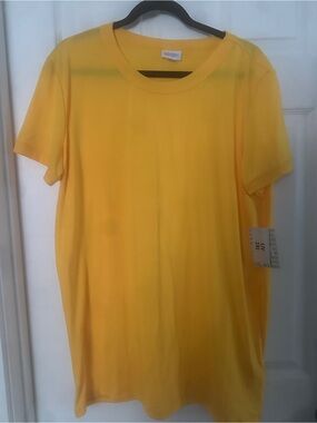 NEW Lularoe Bright Yellow Crew Neck LIV T-Shirt